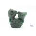 Hand crafted Natural Dark Green Jade gem stone Bird Pair Figure Home Decorative